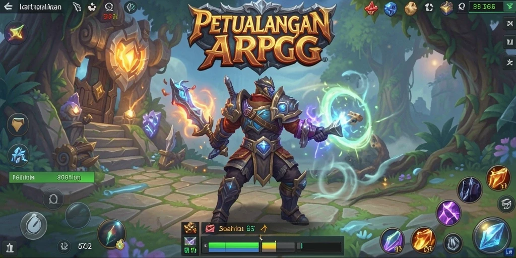 Screenshot gameplay ARPG yang penuh aksi dan petualangan.
