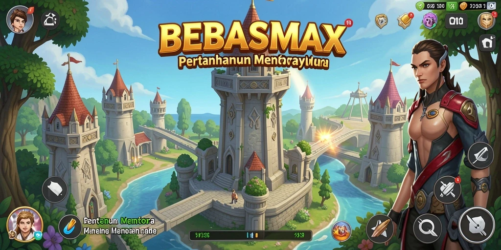 Tampilan gameplay seru dari BEBASMAX dalam genre Tower Defense.
