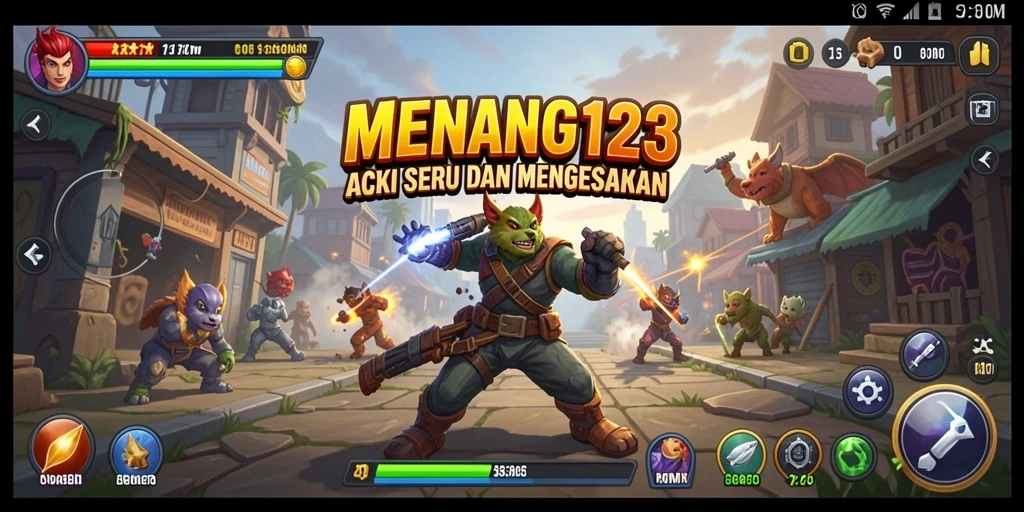 Screenshot MENANG123 menampilkan pertempuran seru dan aksi mendebarkan.
