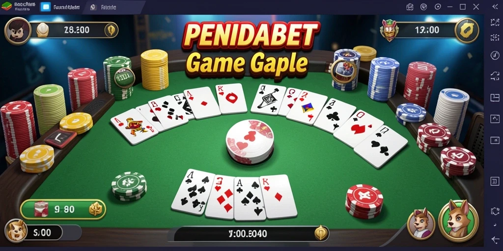 Tampilan utama gameplay Gaple yang seru di PENIDABET.