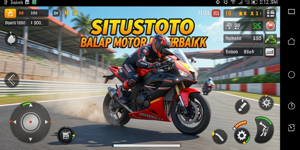 Tampilan gameplay SITUSTOTO dengan aksi balap motor yang menegangkan.