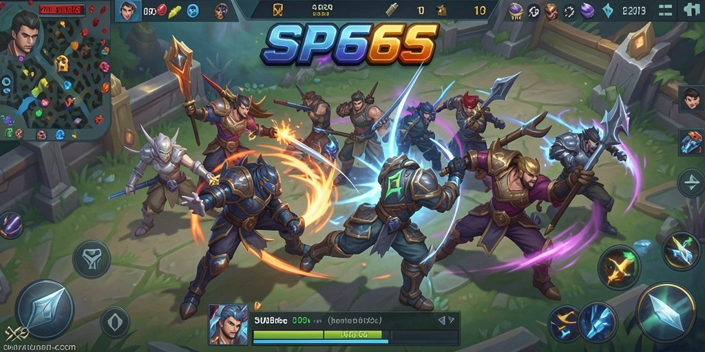 Tampilan gameplay SP666 yang menegangkan di arena MOBA.