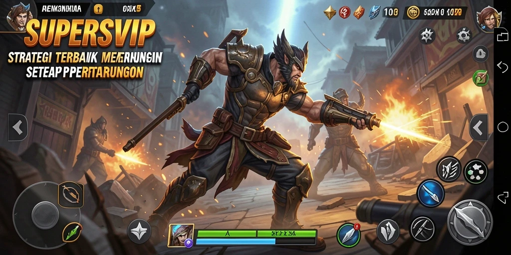 Tampilan menarik dari gameplay strategis SUPERSVIP.